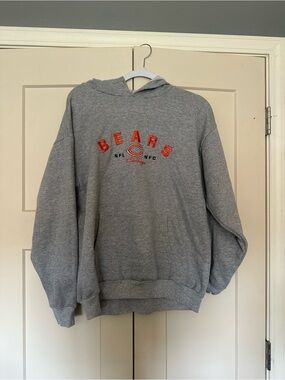 NFL Chicago Bears Heather Gray Hoodie with Orange Team Logo